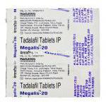 メガリス-20 タダラフィル 20mg, 錠, ブリスターパック　情報　Macleods Pharma（インド）製